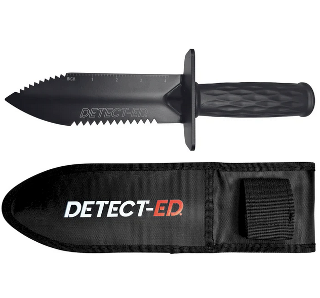 Black Metal Detecting Digging Tool and holster Detect-ed