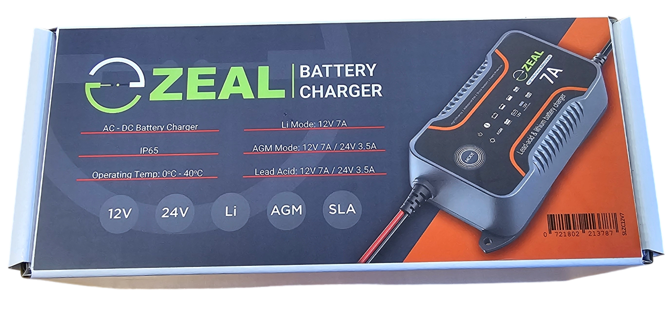 12 to 24V Battery Charger 7A AC By Zeal