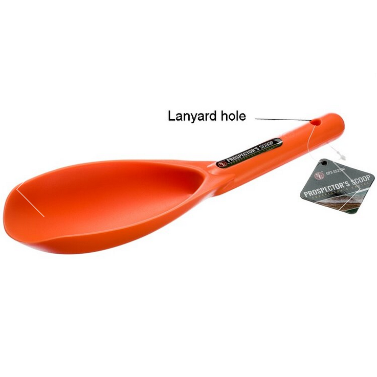 12.5" Heavy Duty Plastic Body Prospector's Scoop - Orange