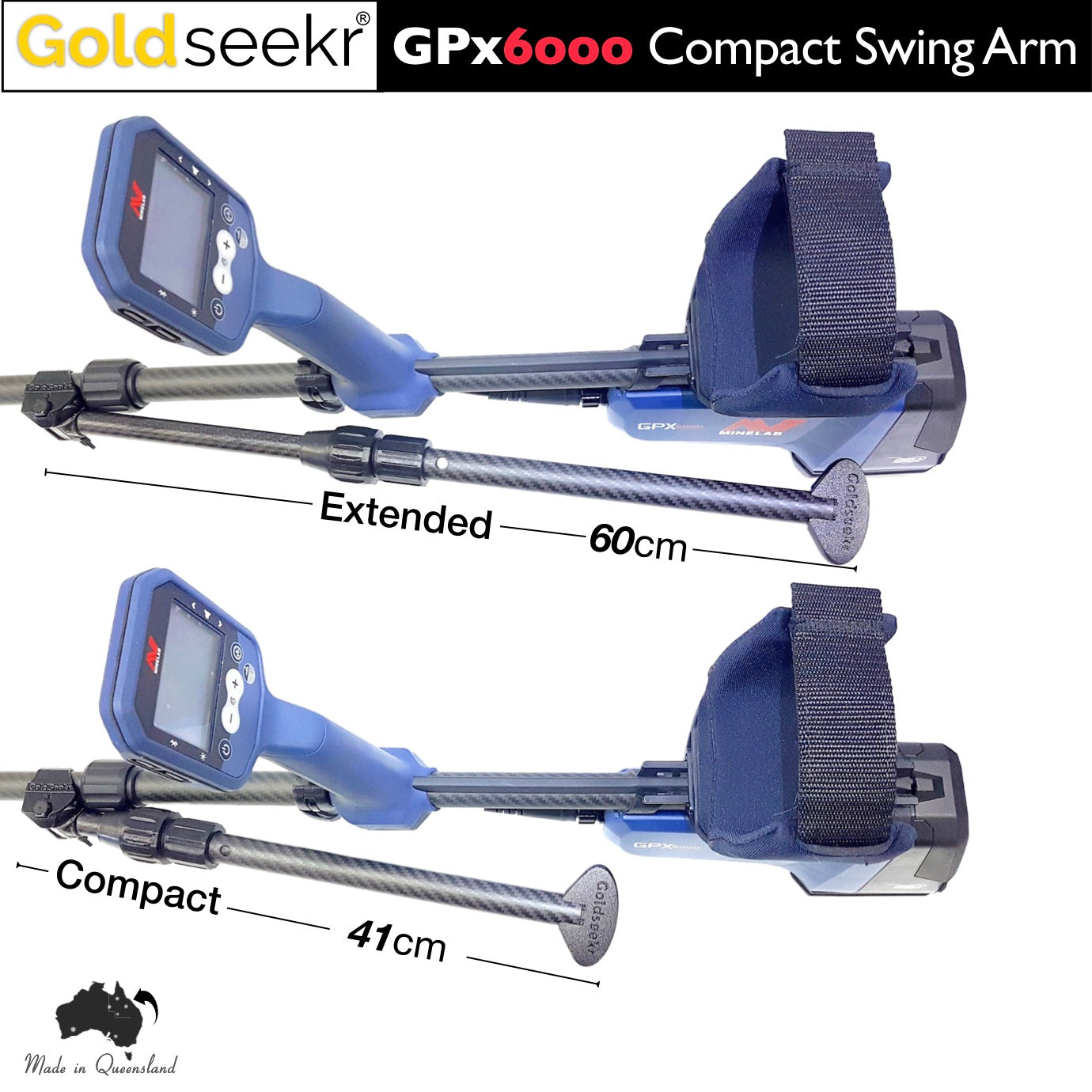 Compact Telescopic Swing Arm – for Minelab GPX6000