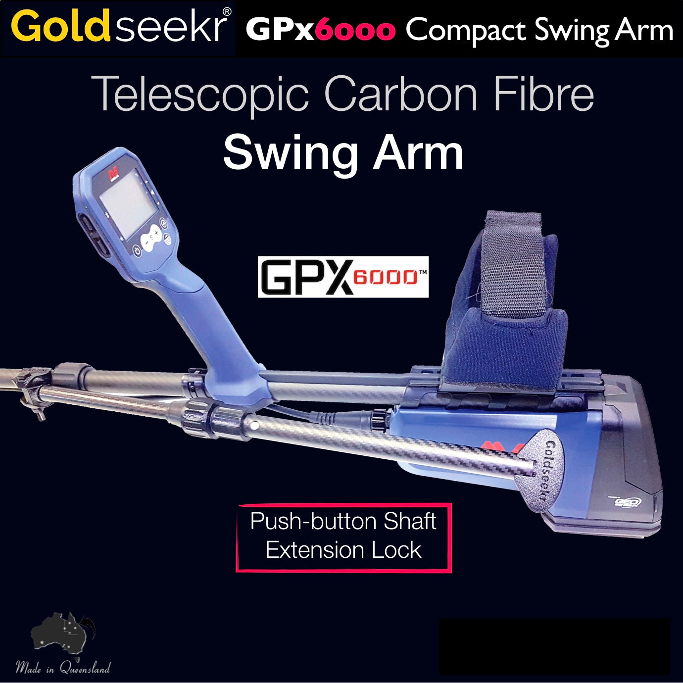 Compact Telescopic Swing Arm – for Minelab GPX6000