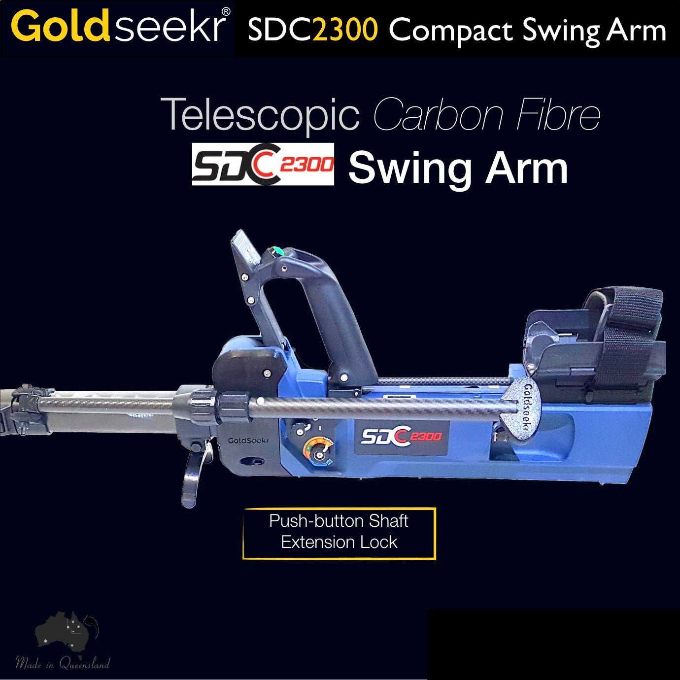 Compact Telescopic Swing Arm – for Minelab SDC2300