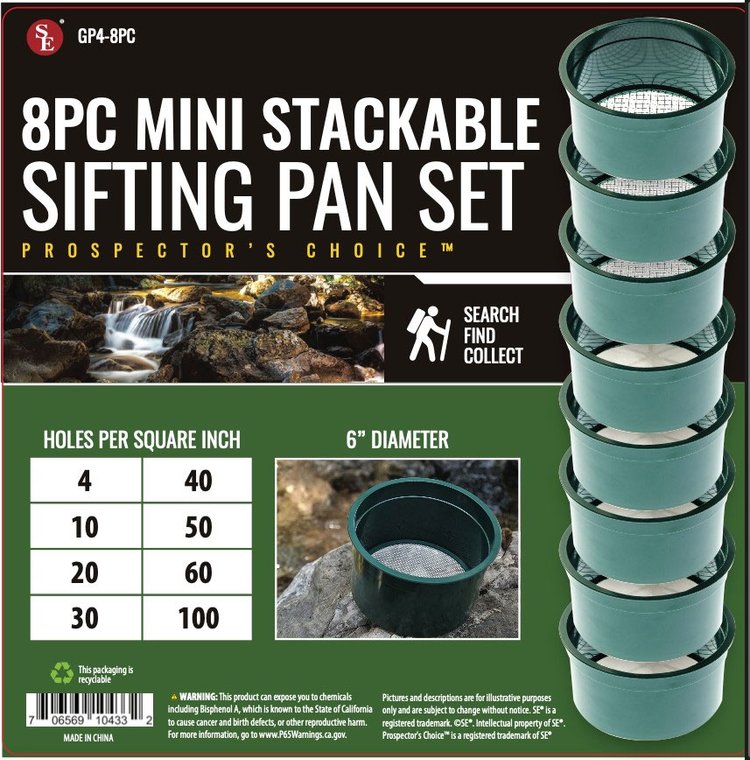 8Pc Mini Stackable Sifting Pan Set