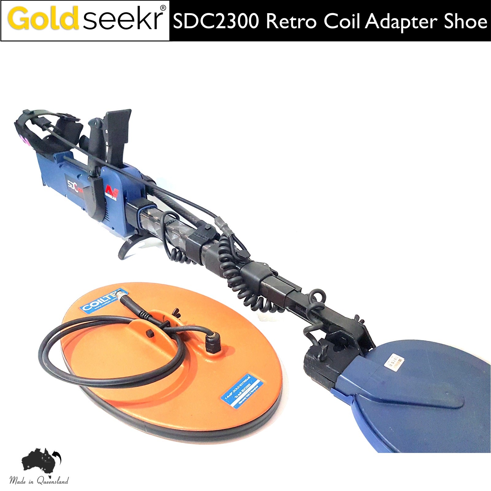 COIL SWAP ADAPTER SHOE – suits Minelab SDC2300 with coiltek coils