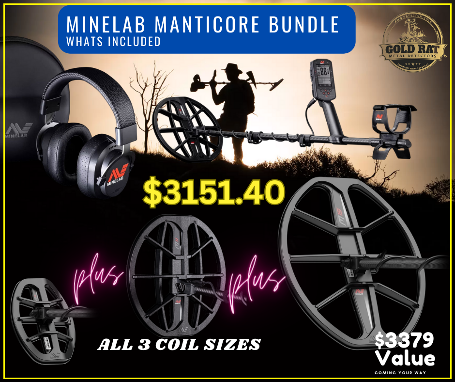 Minelab Manticore Metal Detector 3 Coil Combo