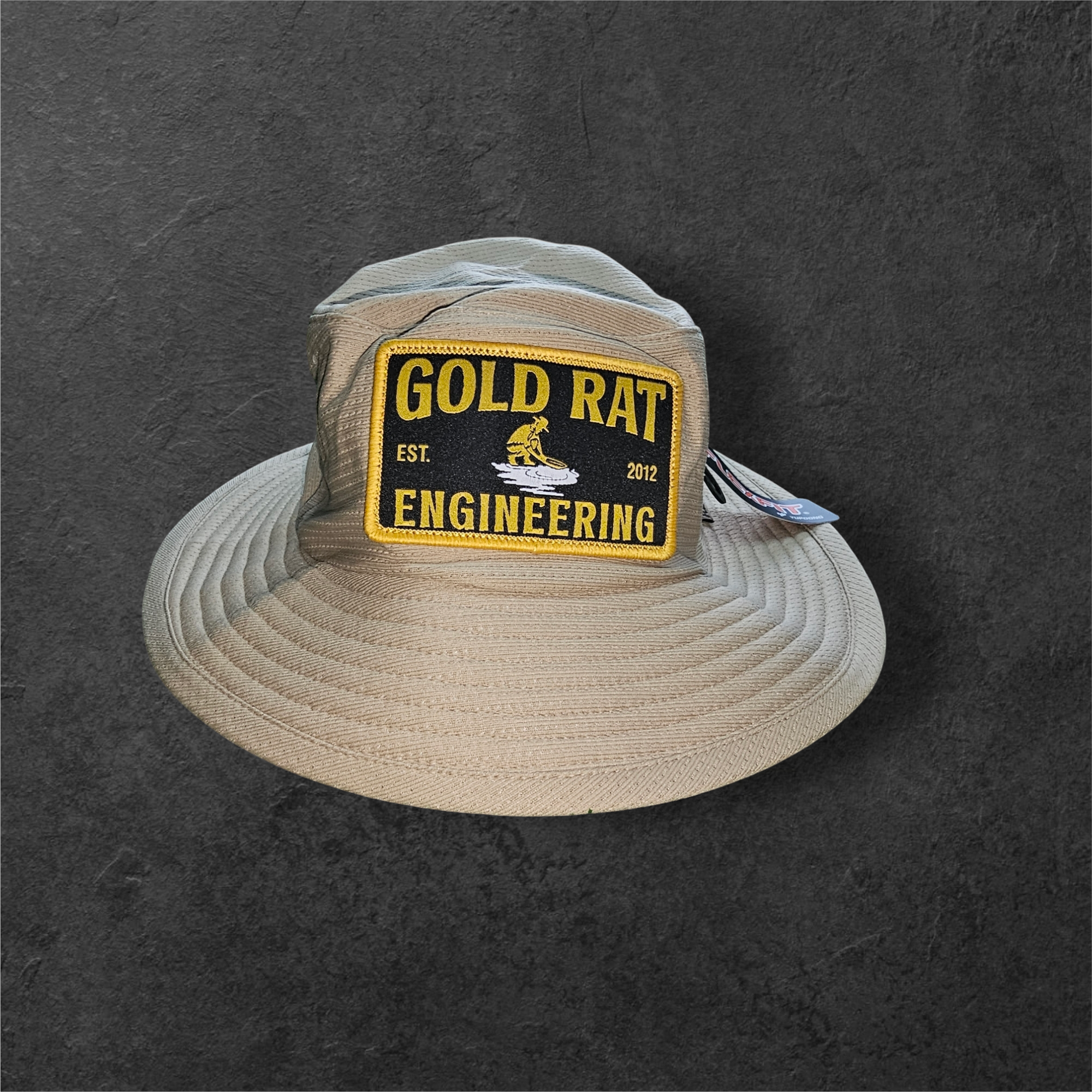 FLEXFIT® COOL & DRY Bucket Hat | Khaki Gold rat Engineering