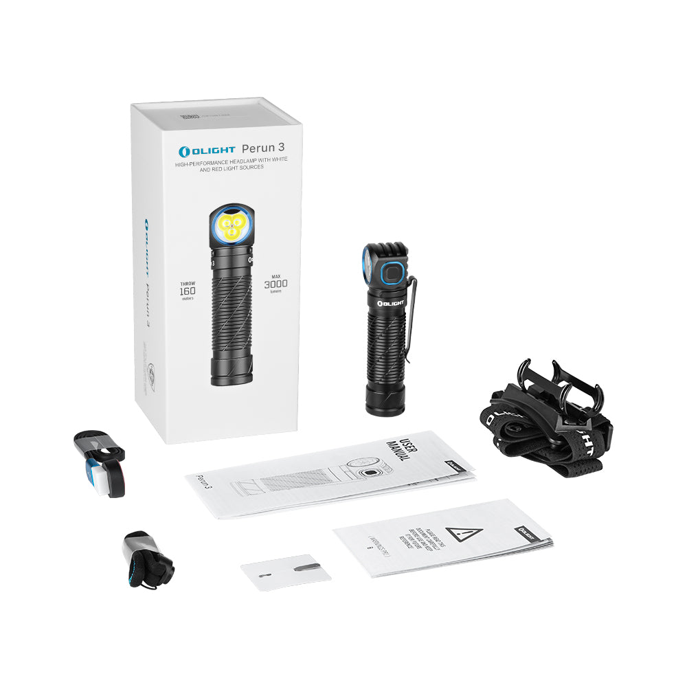 Orange Olight Perun 3 Versatile Led Rechargeable Head Torch from Head to Hand