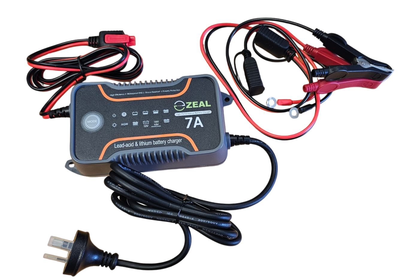 12 to 24V  Battery Charger 7A AC By Zeal