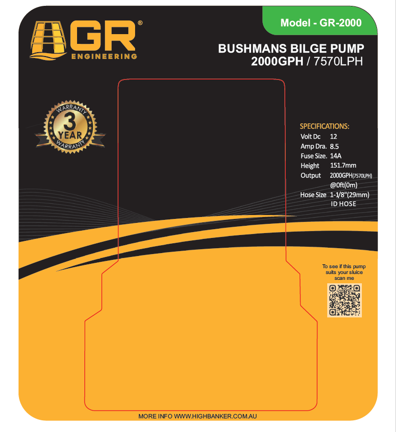 GR 2000 GPH Bushmans Bilge Pump™