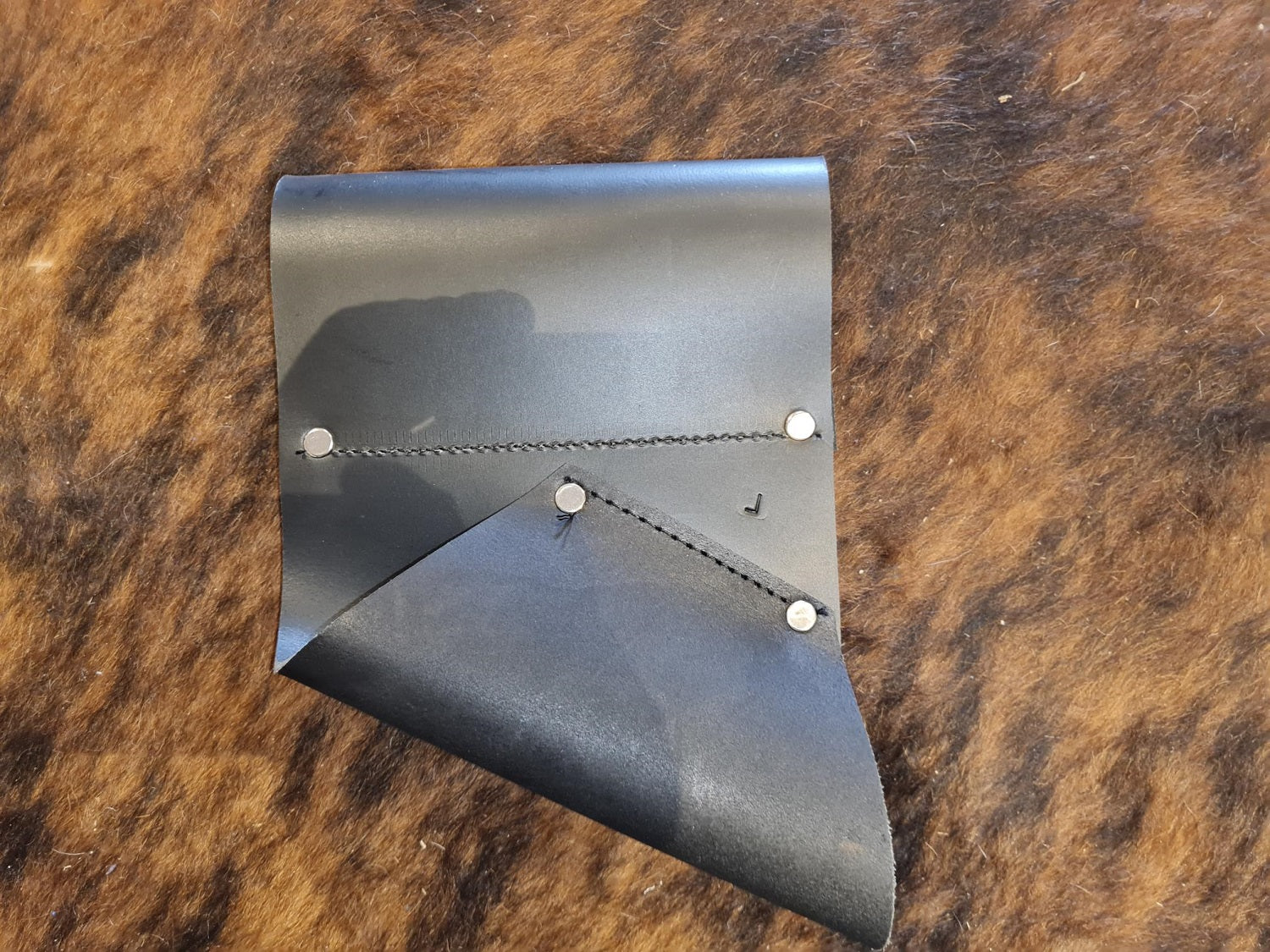 Angled full leather pick holder