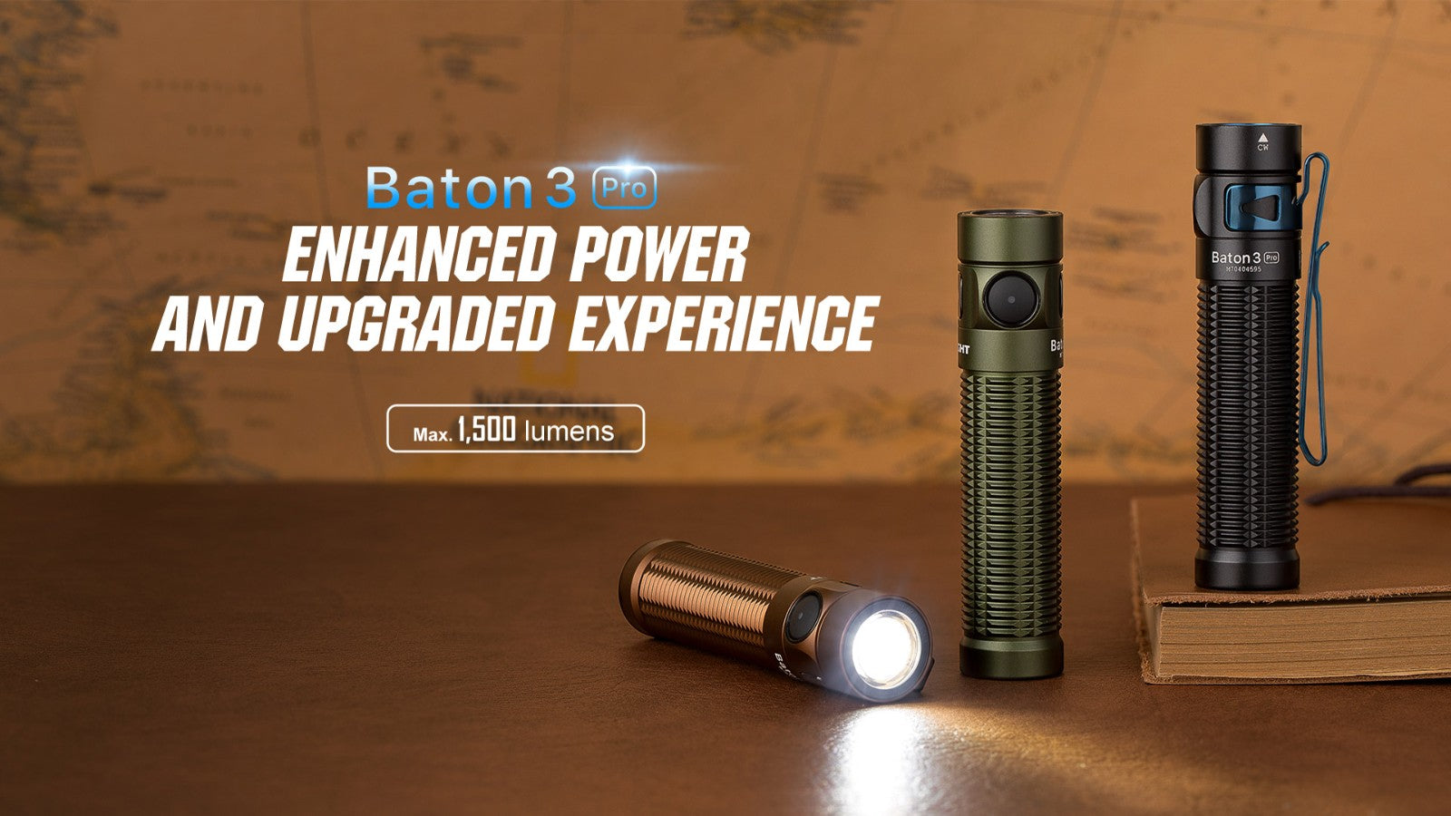 Olight Baton 3 Pro 1500 Lumens Everyday Carry Torch Orange